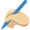 Schreibende Hand: Mittelhelle Hautfarbe