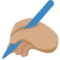 Schreibende Hand: Mittlere Hautfarbe