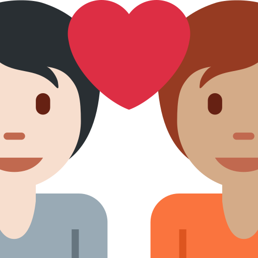 Par med hjärta: Person, Person, Ljus Hudton, Mellanhudton