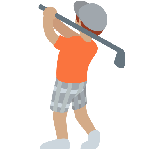Osoba hrající golf: Střední Odstín Pleti Osoba hrající golf: Střední Odstín Pleti