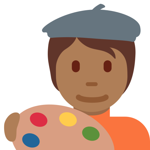 Художник: темний тон шкіри для Twitter (X) Twemoji 15.0.3