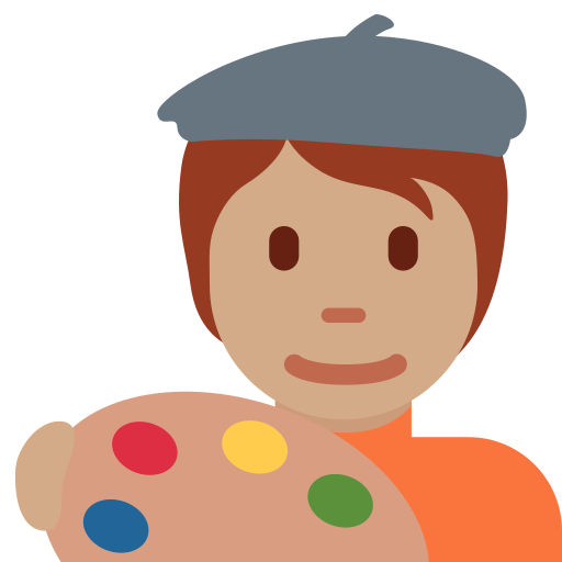 Художник: середній тон шкіри для Twitter (X) Twemoji 15.0.3