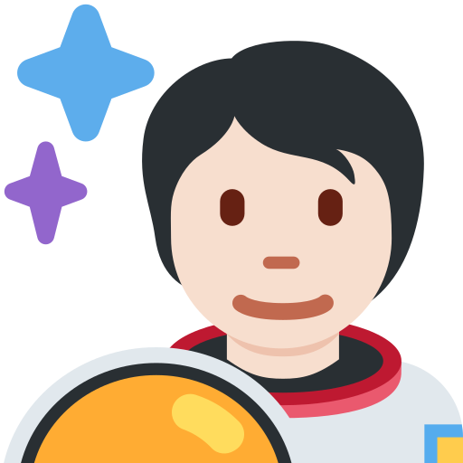 Космонавт: дуже світлий тон шкіри для Twitter (X) Twemoji 15.0.3