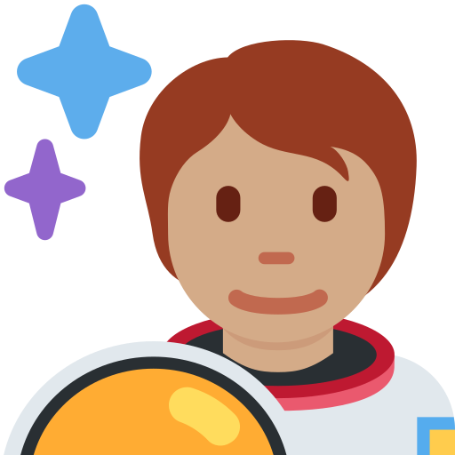Космонавт: середній тон шкіри для Twitter (X) Twemoji 15.0.3