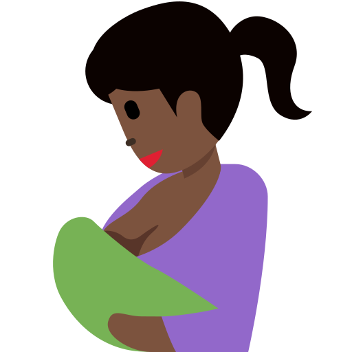 Кормление грудью: очень темный тон кожи для Twitter (X) Twemoji 15.0.3