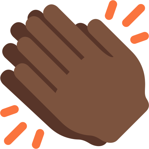 Аплодисменты: очень темный тон кожи для Twitter (X) Twemoji 15.0.3