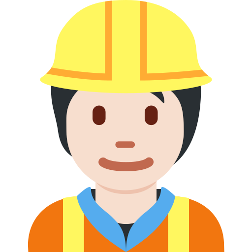 Будівельник: дуже світлий тон шкіри для Twitter (X) Twemoji 15.0.3