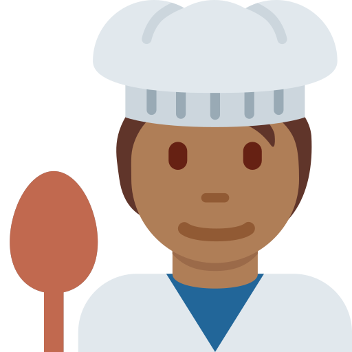 Повар: темный тон кожи для Twitter (X) Twemoji 15.0.3