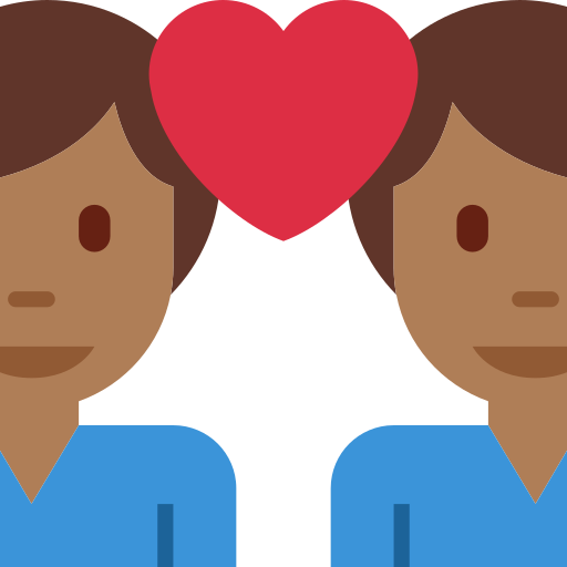 Закохана пара: чоловік чоловік темний тон шкіри для Twitter (X) Twemoji 15.0.3