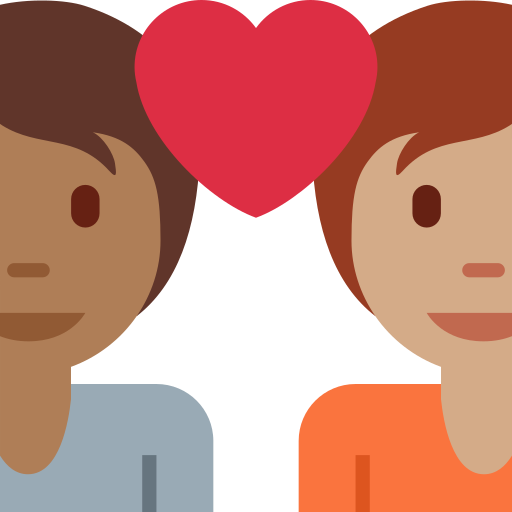 Закохана пара: дорослий дорослий темний тон шкіри середній тон шкіри для Twitter (X) Twemoji 15.0.3