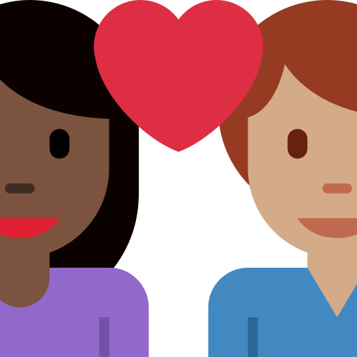 Закохана пара: жінка чоловік дуже темний тон шкіри середній тон шкіри для Twitter (X) Twemoji 15.0.3