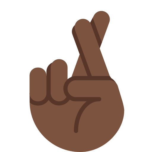 Схрещені пальці: дуже темний тон шкіри для Twitter (X) Twemoji 15.0.3
