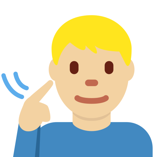 Глухий чоловік: світлий тон шкіри для Twitter (X) Twemoji 15.0.3