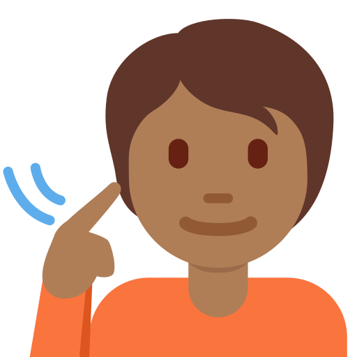 Глуха людина: темний тон шкіри для Twitter (X) Twemoji 15.0.3