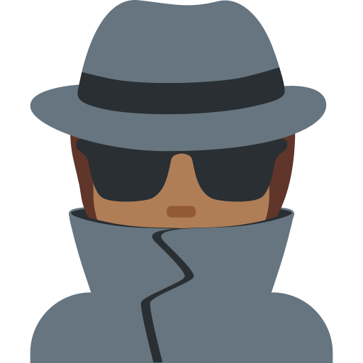 Детектив: темный тон кожи для Twitter (X) Twemoji 15.0.3