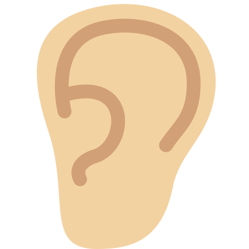 Вухо: світлий тон шкіри для Twitter (X) Twemoji 15.0.3