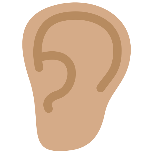 Вухо: середній тон шкіри для Twitter (X) Twemoji 15.0.3