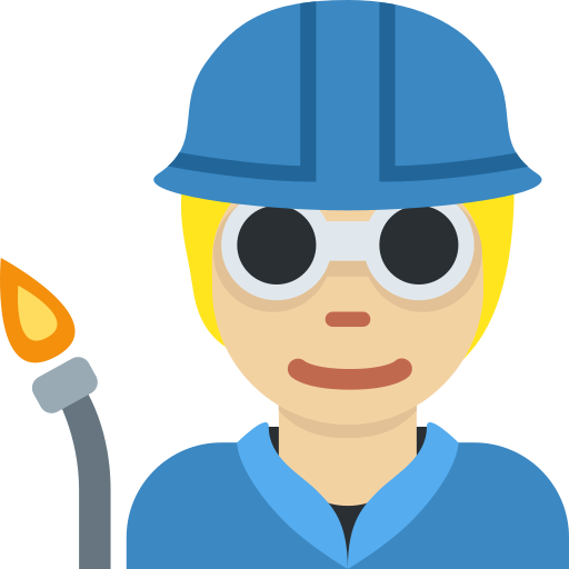 Робочий: світлий тон шкіри для Twitter (X) Twemoji 15.0.3