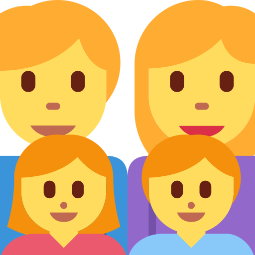 Семья: мужчина женщина девочка мальчик для Twitter (X) Twemoji 15.0.3