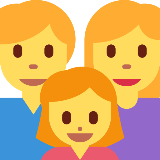 Сім'я: чоловік жінка дівчинка для Twitter (X) Twemoji 15.0.3