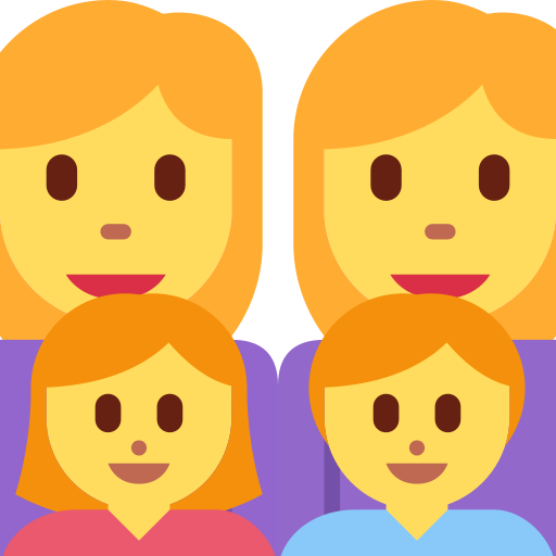 Семья: женщина женщина девочка мальчик для Twitter (X) Twemoji 15.0.3