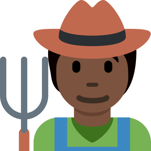 Фермер: дуже темний тон шкіри для Twitter (X) Twemoji 15.0.3