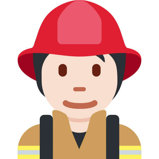Пожарный: очень светлый тон кожи для Twitter (X) Twemoji 15.0.3