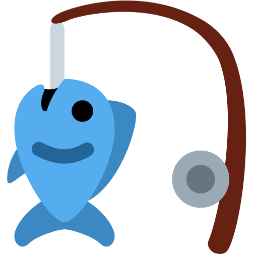 Удочка с рыбой для Twitter (X) Twemoji 15.0.3