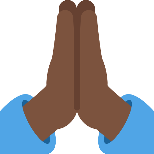 Складені руки: дуже темний тон шкіри для Twitter (X) Twemoji 15.0.3