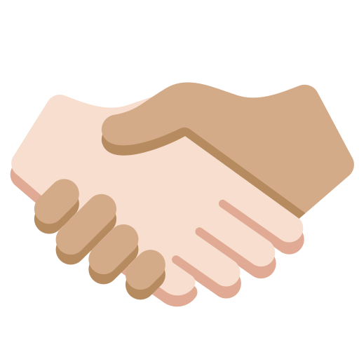 Рукопожатие: очень светлый тон кожи средний тон кожи для Twitter (X) Twemoji 15.0.3