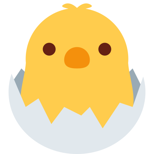 Курча в яйці для Twitter (X) Twemoji 15.0.3