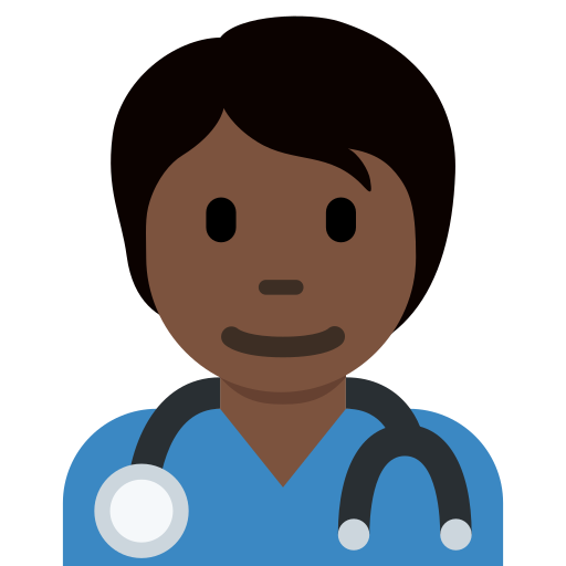 Медичний працівник: дуже темний тон шкіри для Twitter (X) Twemoji 15.0.3