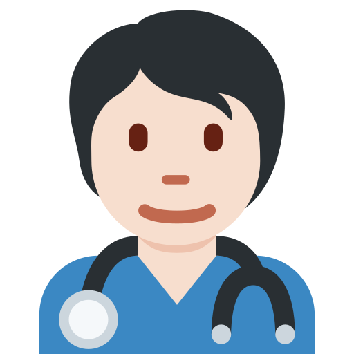 Медицинский работник: очень светлый тон кожи для Twitter (X) Twemoji 15.0.3