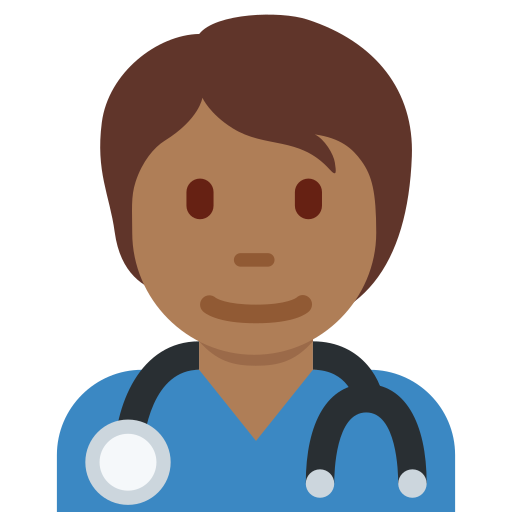 Медицинский работник: темный тон кожи для Twitter (X) Twemoji 15.0.3