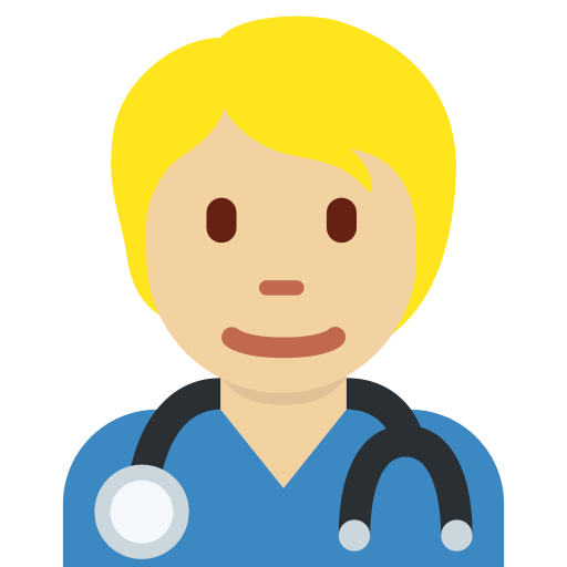 Медицинский работник: светлый тон кожи для Twitter (X) Twemoji 15.0.3