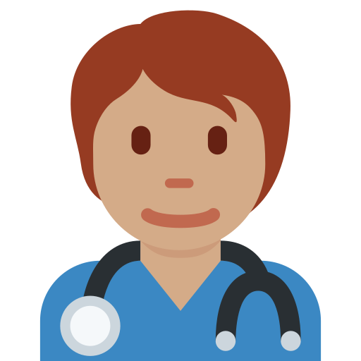 Медичний працівник: середній тон шкіри для Twitter (X) Twemoji 15.0.3