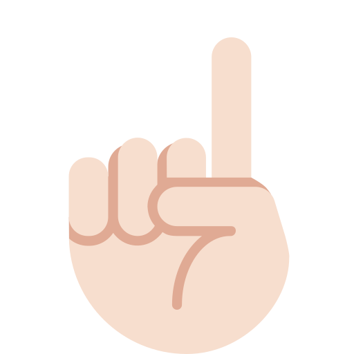 Указательный палец вверх: самый светлый тон кожи для Twitter (X) Twemoji 15.0.3