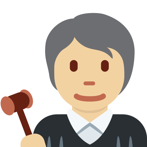 Суддя: світлий тон шкіри для Twitter (X) Twemoji 15.0.3