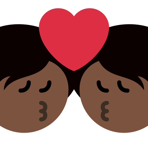 Поцілунок: дуже темний тон шкіри для Twitter (X) Twemoji 15.0.3