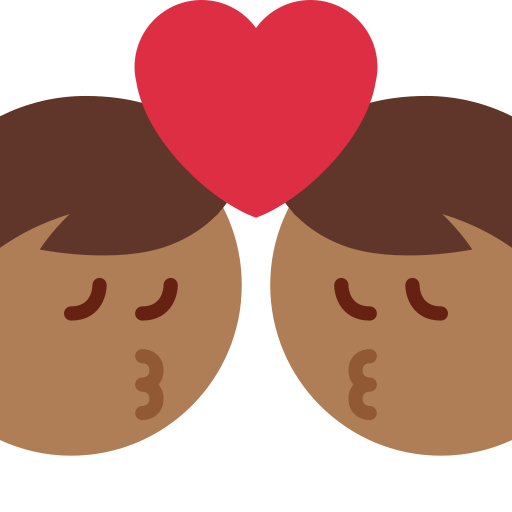 Поцелуй: мужчина мужчина темный тон кожи для Twitter (X) Twemoji 15.0.3