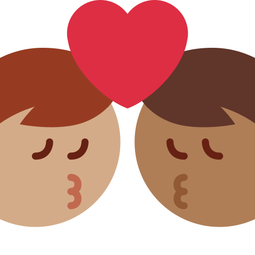 Поцелуй: мужчина мужчина средний тон кожи темный тон кожи для Twitter (X) Twemoji 15.0.3