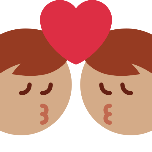 Поцелуй: мужчина мужчина средний тон кожи для Twitter (X) Twemoji 15.0.3