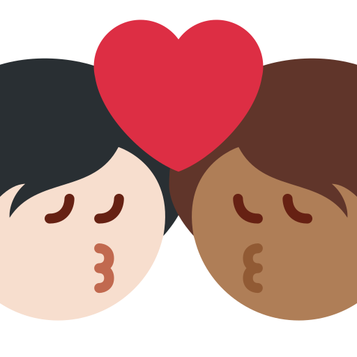Поцілунок: дорослий дорослий дуже світлий тон шкіри темний тон шкіри для Twitter (X) Twemoji 15.0.3