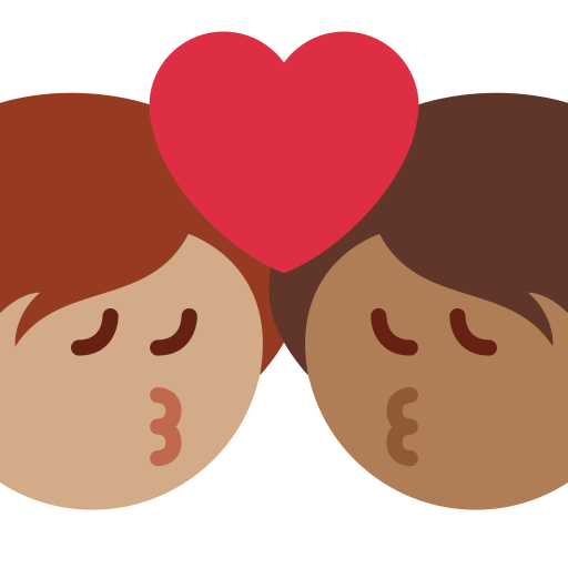 Поцілунок: дорослий дорослий середній тон шкіри темний тон шкіри для Twitter (X) Twemoji 15.0.3