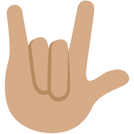 Я-тебе-люблю: середній тон шкіри для Twitter (X) Twemoji 15.0.3