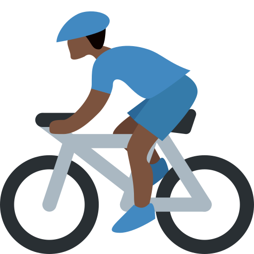 Чоловік на велосипеді: дуже темний тон шкіри для Twitter (X) Twemoji 15.0.3