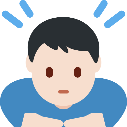 Чоловік кланяється: дуже світлий тон шкіри для Twitter (X) Twemoji 15.0.3