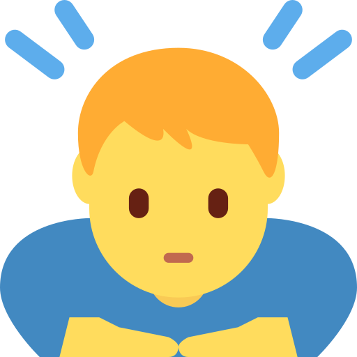 Мужчина кланяется для Twitter (X) Twemoji 15.0.3