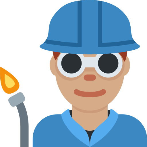 Чоловік-робітник: середній тон шкіри для Twitter (X) Twemoji 15.0.3