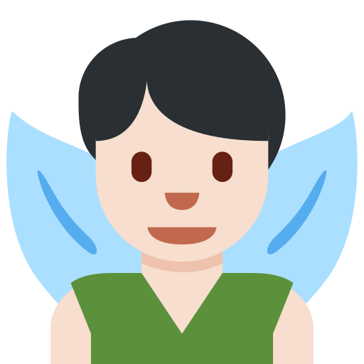Мужчина-фея: очень светлый тон кожи для Twitter (X) Twemoji 15.0.3